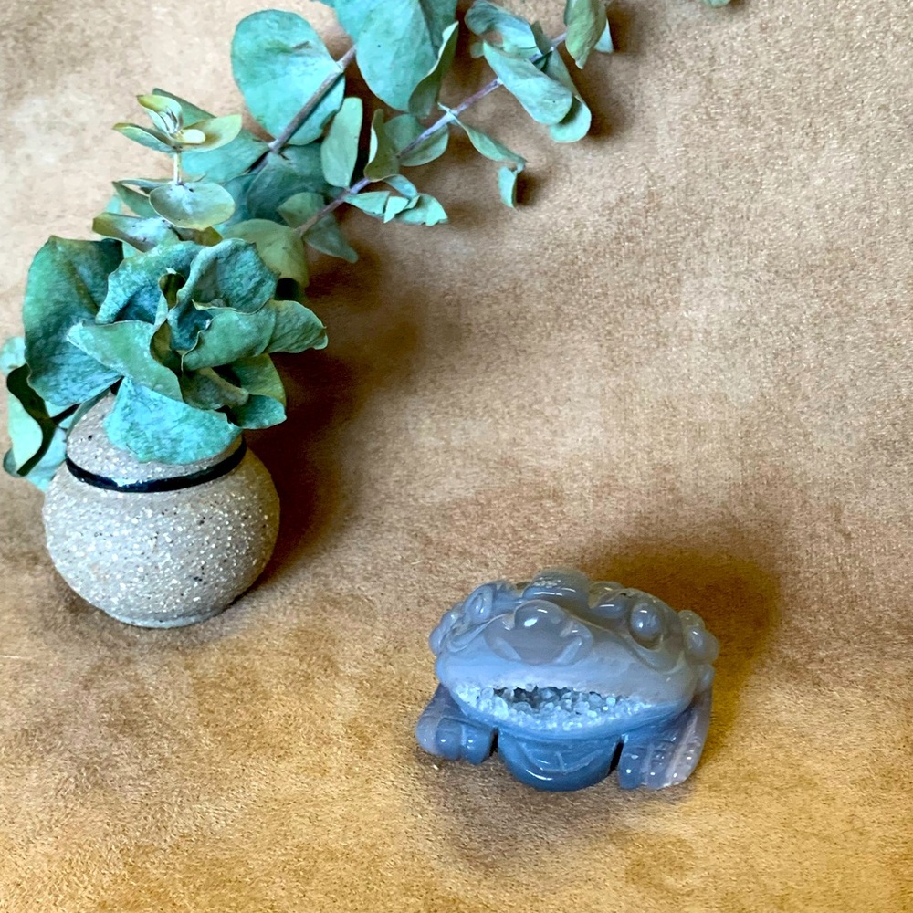 Druzy Agate Feng Shui Money Frog